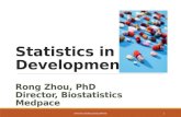 Statistics in Drug Development STATISTICS IN DRUG DEVELOPMENT 1 Rong Zhou, PhD Director, Biostatistics Medpace.