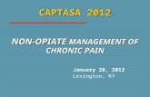 CAPTASA 2012 NON-OPIATE MANAGEMENT OF CHRONIC PAIN January 28, 2012 Lexington, KY.