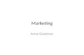 Marketing Anna Goatman. The story so far… BMAN10101 Marketing Foundations.