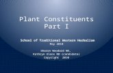 Plant Constituents Part I School of Traditional Western Herbalism May 2010 Sharon Woodard ND, Kathryn Kloos ND (candidate) Copyright 2010.