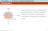 2005 Pearson Education South Asia Pte Ltd TUTORIAL-7: STRESS TRANSFORMATION 1 PROBLEM-1 State of stress at a point is represented by the element shown.