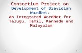 Consortium Project on Development of Dravidian WordNet: An Integrated WordNet for Telugu, Tamil, Kannada and Malayalam.