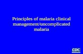 Principles of malaria clinical management/uncomplicated malaria.