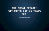 THE GREAT DEBATE: SATURATED FAT VS TRANS FAT Brittney Hudson.
