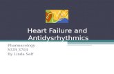 Heart Failure and Antidysrhythmics Pharmacology NUR 3703 By Linda Self.