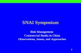 1 SNAI Symposium Risk Management Commercial Banks in China Observations, Issues, and Approaches.