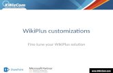 WikiPlus customizations Fine tune your WikiPlus solution.