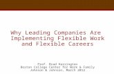 Dr. Brad Harrington, ©2011 Why Leading Companies Are Implementing Flexible Work and Flexible Careers Prof. Brad Harrington Boston College Center for Work.