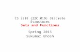 CS 2210 (22C:019) Discrete Structures Sets and Functions Spring 2015 Sukumar Ghosh.