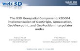 Heraklion, Crete, Greece 18 - 21 June 2015 The X3D Geospatial Component: X3DOM implementation of GeoOrigin, GeoLocation, GeoViewpoint, and GeoPositionInterpolator.