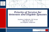 Employment and Training Administration DEPARTMENT OF LABOR ETA Priority of Service for Veterans and Eligible Spouses Southern California TAT Forum May.