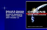 Deborah B. Haarsma & Loren D. Haarsma, Physics & Astronomy Dept., Calvin College 2007 October 12.