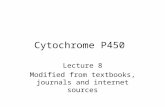 Cytochrome P450 Lecture 8 Modified from textbooks, journals and internet sources.