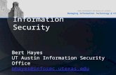 Managing Information Technology @ UT Information Security Bert Hayes UT Austin Information Security Office bhayes@infosec.utexas.edu bhayes@infosec.utexas.edu.