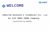 HAMILTON RESEARCH & TECHNOLOGY Pvt. Ltd. WELCOME An ISO 9001:2008 Company (Certified by RwTUV)