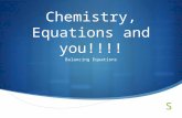 Chemistry, Equations and you!!!! Balancing Equations.