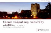 Copyright Marchany 2010 Cloud Computing Security Issues Randy Marchany, VA Tech IT Security, marchany@vt.edu.