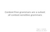 Context-free grammars are a subset of context-sensitive grammars Roger L. Costello February 16, 2014 1.