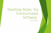 Teaching Roles for Instructional Software Alan Shurling.