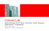 Delivering E2.0 Rich Portals with Oracle WebCenter Framework Peter Moskovits WebCenter Product Management.