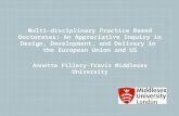 Multi-disciplinary Practice Based Doctorates: An Appreciative Inquiry in Design, Development, and Delivery in the European Union and US Annette Fillery-Travis.