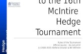 Hedge Tournament Welcome to the 16th McIntire Hedge Tournament Rules of the Tournament Official source – Do not print! (c) 2002-2015 Stefano Grazioli &