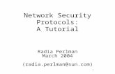 1 Network Security Protocols: A Tutorial Radia Perlman March 2004 (radia.perlman@sun.com)