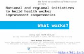 What works? National and regional initiatives to build health worker improvement competencies Lesley Anne Smith @LAS_QI Quality Improvement Programme Director,