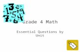 Grade 4 Math Essential Questions by Unit. Unit 1 Geometric Figures Essential Questions.