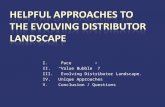 I. Pace II. “Value Bubble” ? III. Evolving Distributor Landscape. IV. Unique Approaches V. Conclusion / Questions.