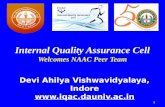 Internal Quality Assurance Cell Welcomes NAAC Peer Team Devi Ahilya Vishwavidyalaya, Indore  1.