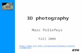 3D photography Marc Pollefeys Fall 2008