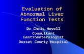 Evaluation of Abnormal Liver Function Tests Dr Chris Hovell Consultant Gastroenterologist Dorset County Hospital.