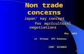 1 Non trade concerns Japan’ key concept for agricultural negotiations May 2002 at Ottawa IPC Seminar JIRO SHIWAKU.