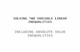SOLVING TWO VARIABLE LINEAR INEQUALITIES INCLUDING ABSOLUTE VALUE INEQUALITIES.