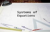 Systems of Equations OBJECTIVES To understand what a system of equations is. Be able to solve a system of equations from graphing the equations Determine.