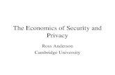 The Economics of Security and Privacy Ross Anderson Cambridge University.