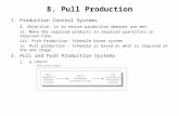 8. Pull Production 1.Production Control Systems i. Objective: is to ensure production demands are met. ii. Make the required products in required quantities.
