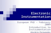 Electronic Instrumentation European PhD – February 2009 Introduction to Instrumentation Horácio Fernandes.