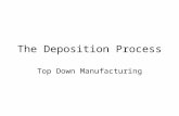 The Deposition Process Top Down Manufacturing Learning Objectives The Student Will Be Able to Explain –The need for Deposition Processes in the Top Down.
