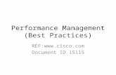 Performance Management (Best Practices) REF: Document ID 15115.