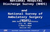 National Hospital Discharge Survey (NHDS) and National Survey of Ambulatory Surgery (NSAS) National Hospital Discharge Survey (NHDS) and National Survey.