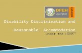1 Disability Discrimination and Reasonable Accommodation under the FEHA Phyllis W. Cheng | Directors California Department of Fair Employment and Housing.