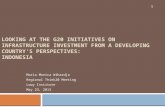LOOKING AT THE G20 INITIATIVES ON INFRASTRUCTURE INVESTMENT FROM A DEVELOPING COUNTRY'S PERSPECTIVES: INDONESIA Maria Monica Wihardja Regional Think20.
