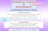 MATERIALS SCIENCE &ENGINEERING Anandh Subramaniam FB408, Department of Materials Science and Engineering (MSE) Indian Institute of Technology, Kanpur-