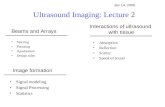 Ultrasound Imaging: Lecture 2 Absorption Reflection Scatter Speed of sound Signal modeling Signal Processing Statistics Interactions of ultrasound with.