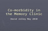Co-morbidity in the Memory Clinic David Jolley May 2010.