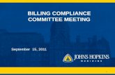 1 BILLING COMPLIANCE COMMITTEE MEETING September 15, 2011.
