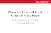 Biotechnology and Food: Untangling the Facts Ruth S. MacDonald, RD PhD Professor and Chair.