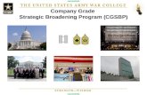 UNCLASSIFIED Company Grade Strategic Broadening Program (CGSBP)